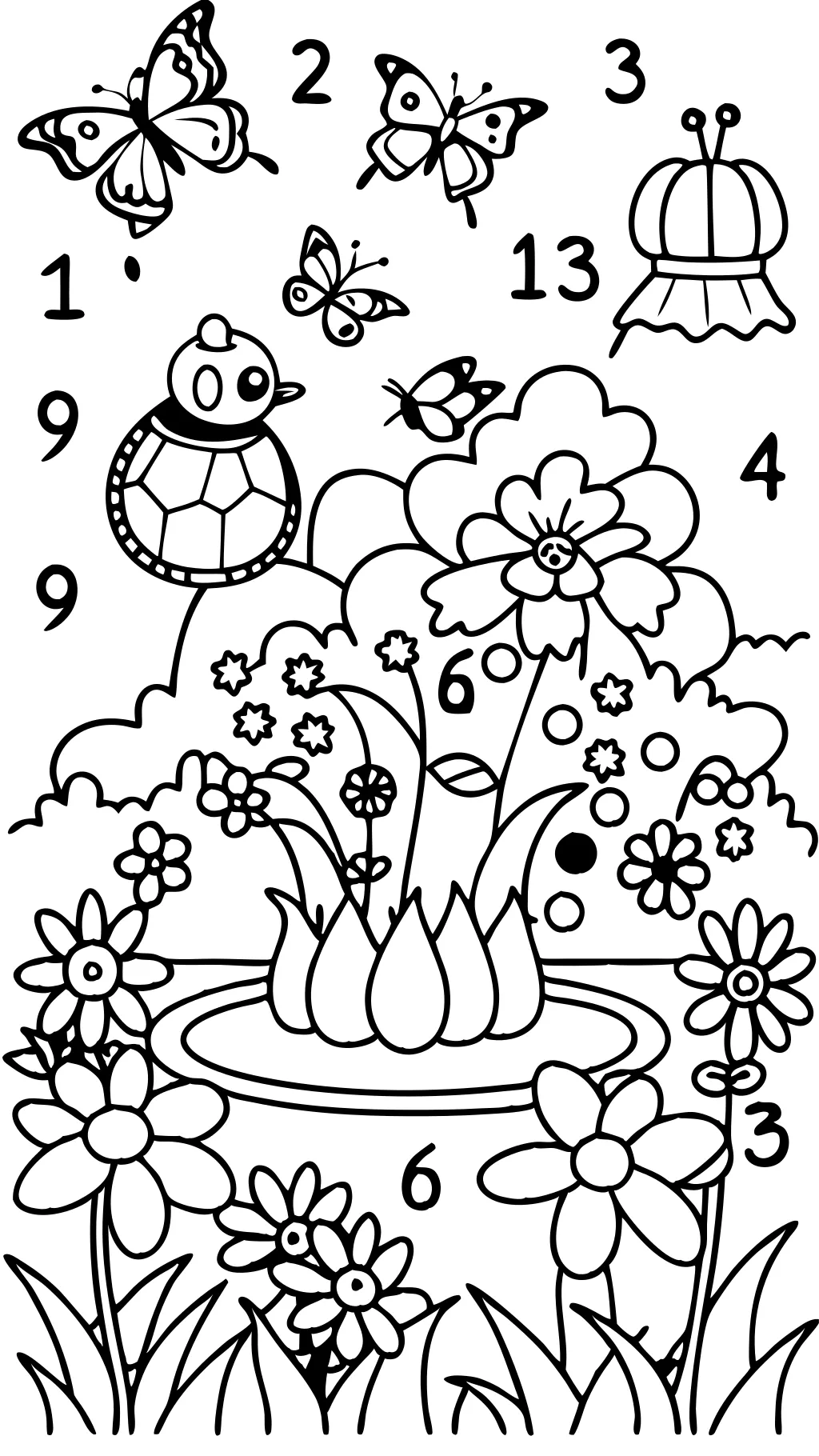 color by numbers coloring page